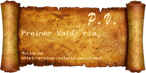 Preiner Valéria névjegykártya